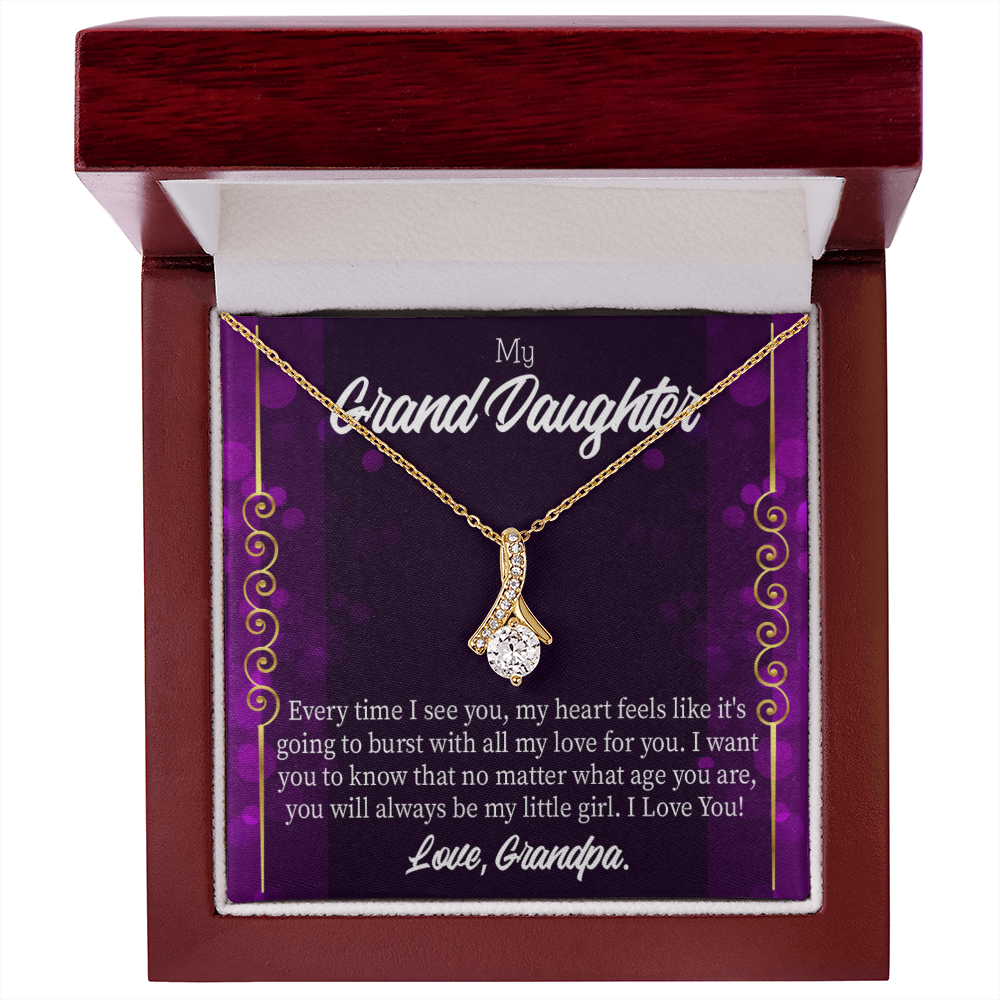 To My Granddaughter Every time I see you Alluring Ribbon Necklace Message Card-Express Your Love Gifts