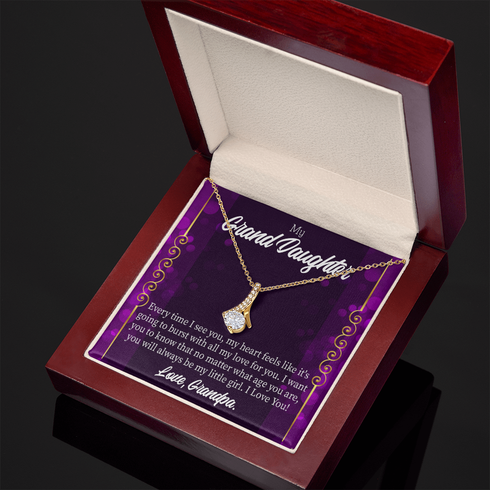 To My Granddaughter Every time I see you Alluring Ribbon Necklace Message Card-Express Your Love Gifts