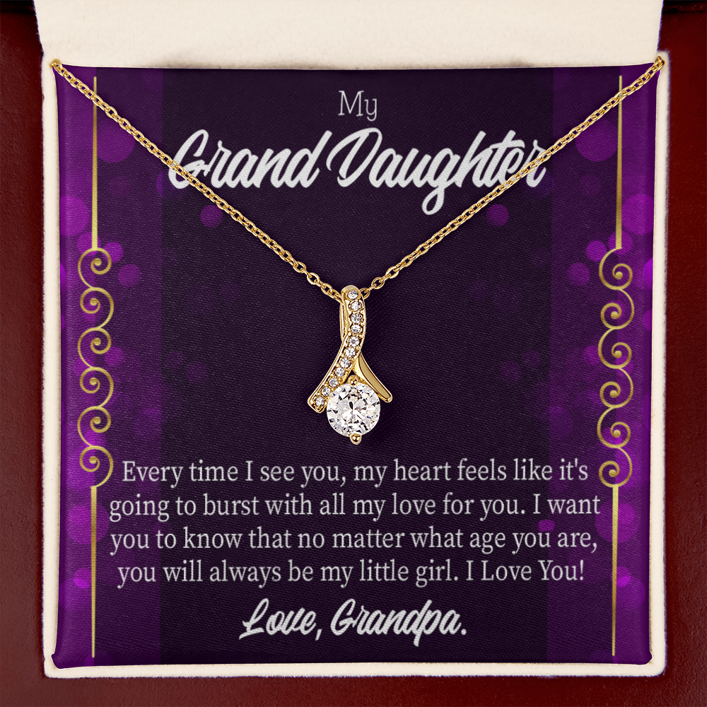 To My Granddaughter Every time I see you Alluring Ribbon Necklace Message Card-Express Your Love Gifts