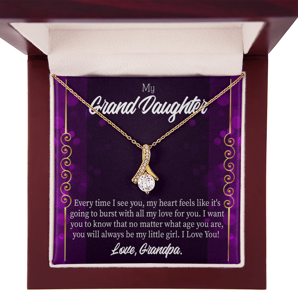 To My Granddaughter Every time I see you Alluring Ribbon Necklace Message Card-Express Your Love Gifts