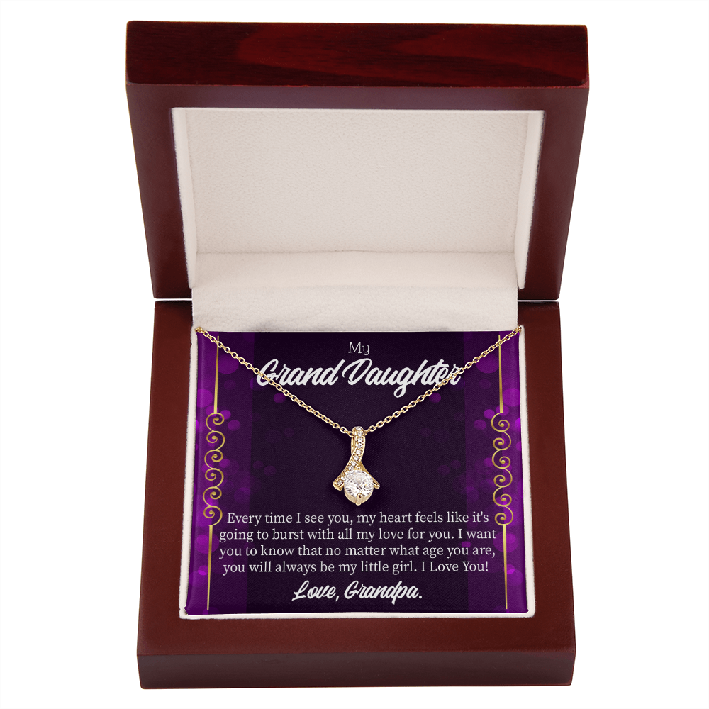 To My Granddaughter Every time I see you Alluring Ribbon Necklace Message Card-Express Your Love Gifts