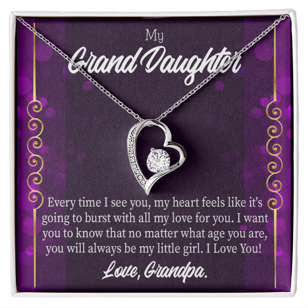 To My Granddaughter Every Time I See You Forever Necklace w Message Card-Express Your Love Gifts