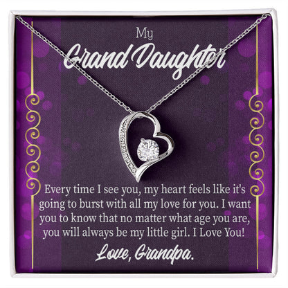To My Granddaughter Every Time I See You Forever Necklace w Message Card-Express Your Love Gifts