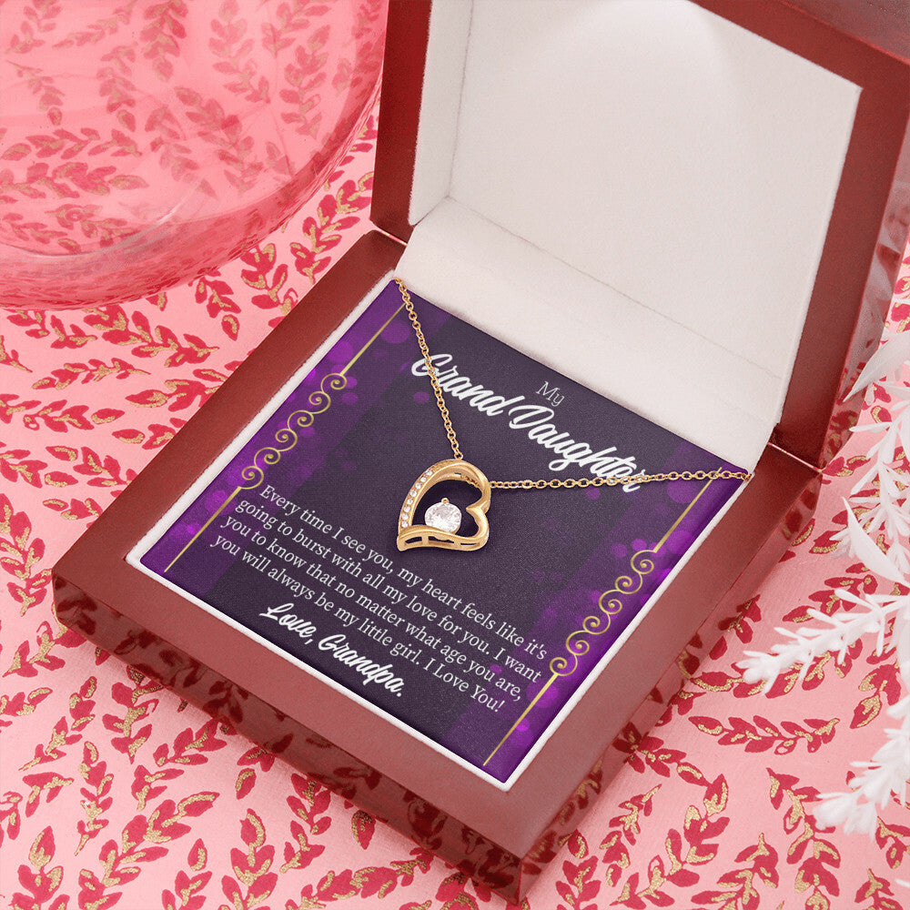 To My Granddaughter Every Time I See You Forever Necklace w Message Card-Express Your Love Gifts
