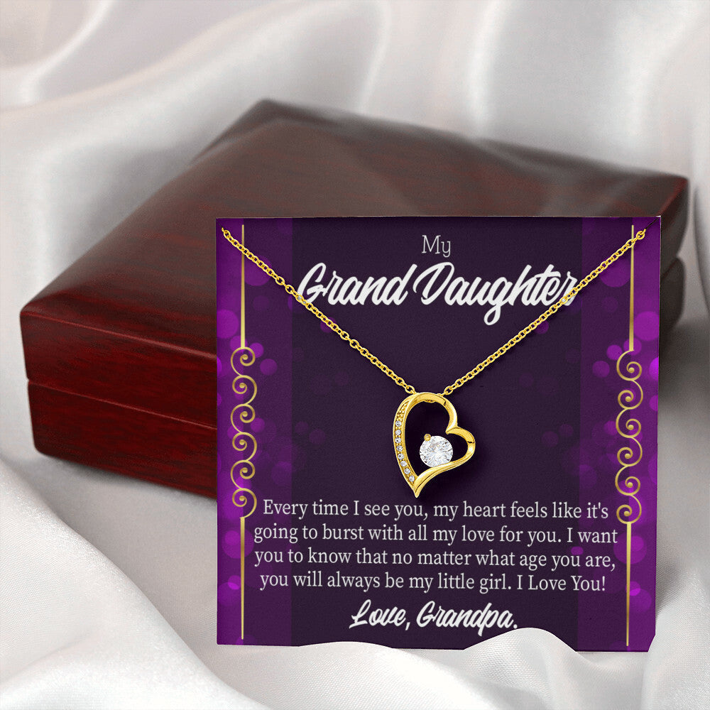 To My Granddaughter Every Time I See You Forever Necklace w Message Card-Express Your Love Gifts
