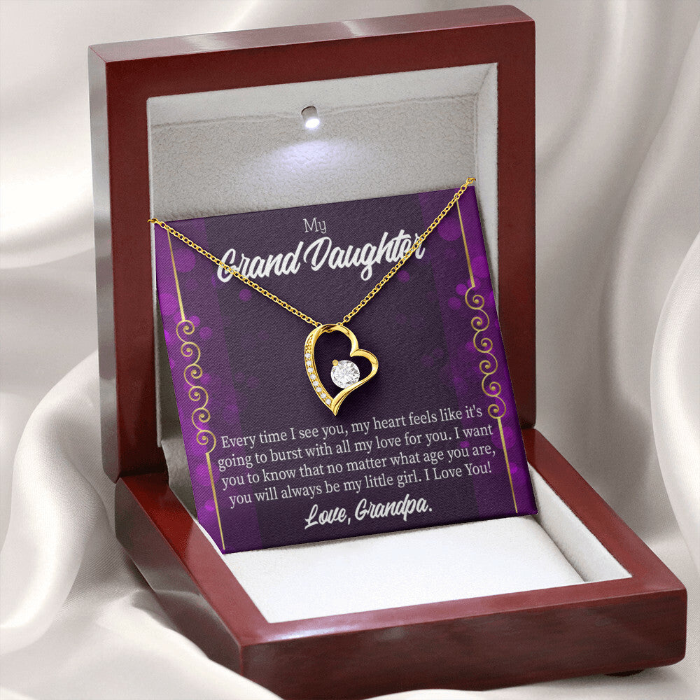 To My Granddaughter Every Time I See You Forever Necklace w Message Card-Express Your Love Gifts