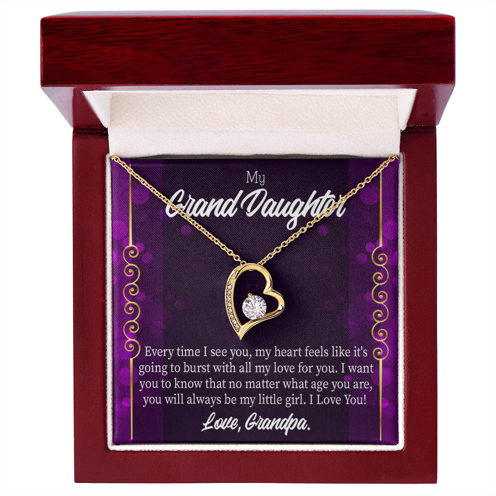 To My Granddaughter Every Time I See You Forever Necklace w Message Card-Express Your Love Gifts