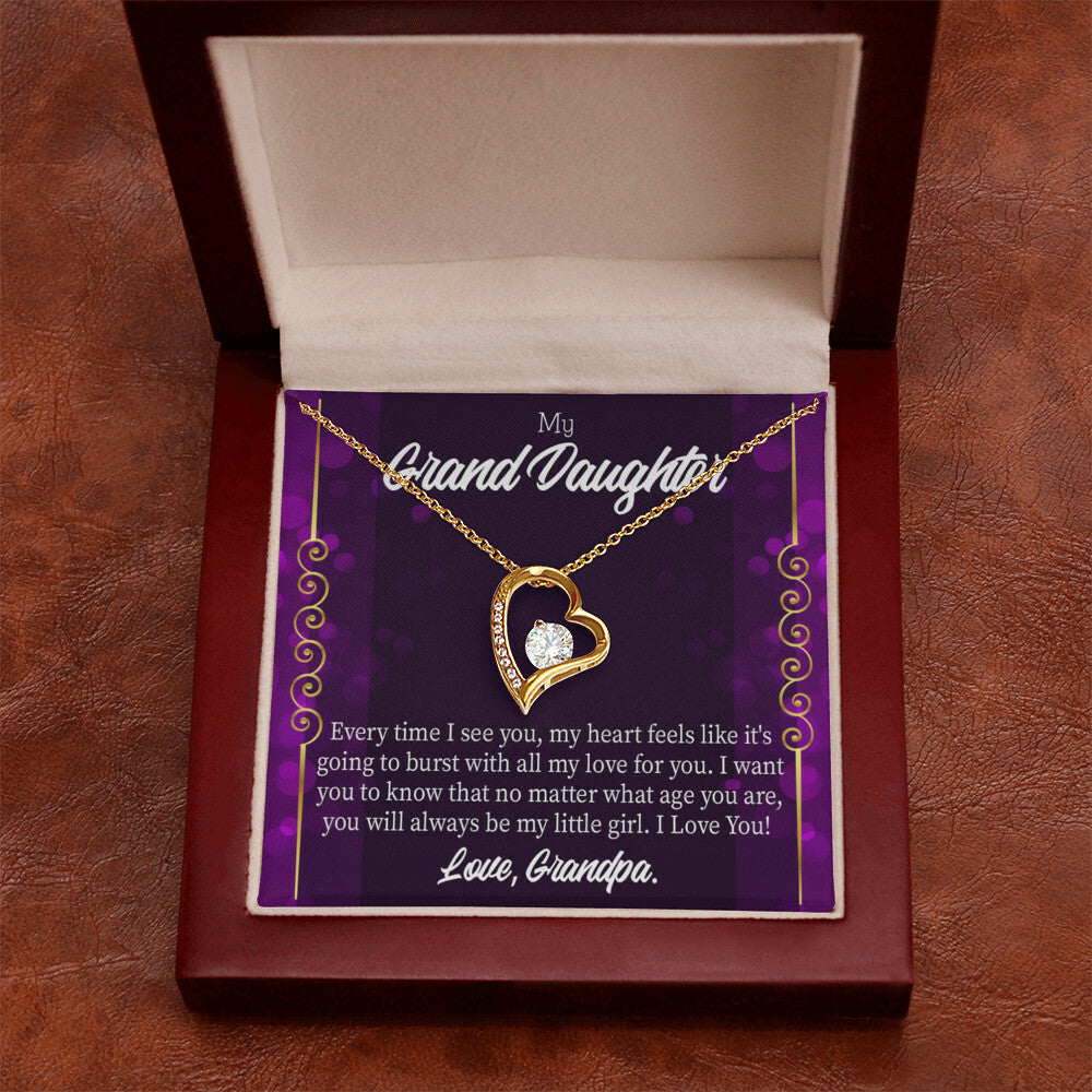 To My Granddaughter Every Time I See You Forever Necklace w Message Card-Express Your Love Gifts