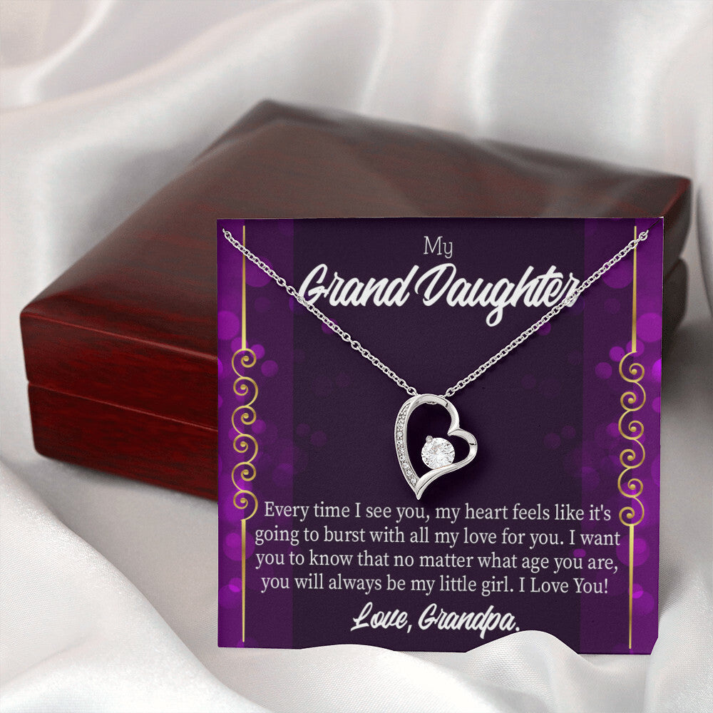 To My Granddaughter Every Time I See You Forever Necklace w Message Card-Express Your Love Gifts