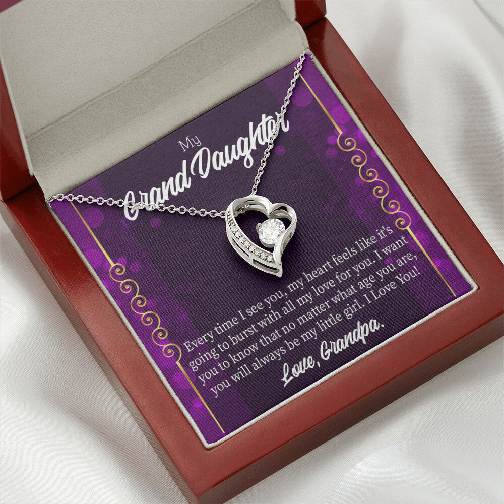 To My Granddaughter Every Time I See You Forever Necklace w Message Card-Express Your Love Gifts