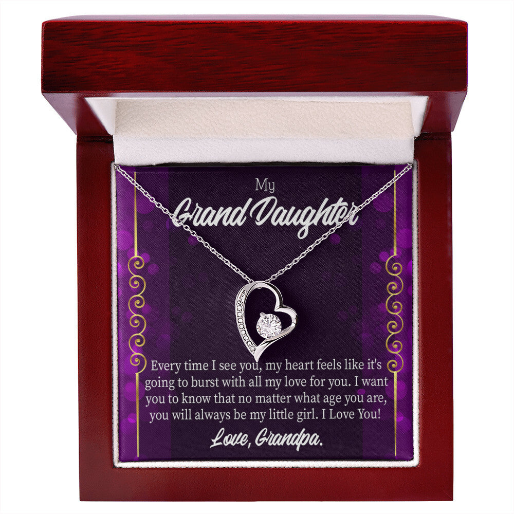 To My Granddaughter Every Time I See You Forever Necklace w Message Card-Express Your Love Gifts