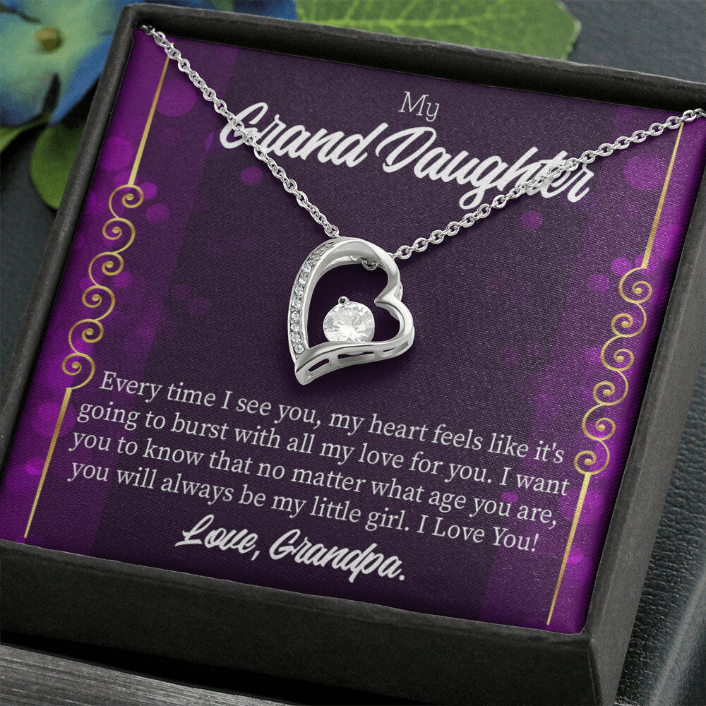 To My Granddaughter Every Time I See You Forever Necklace w Message Card-Express Your Love Gifts