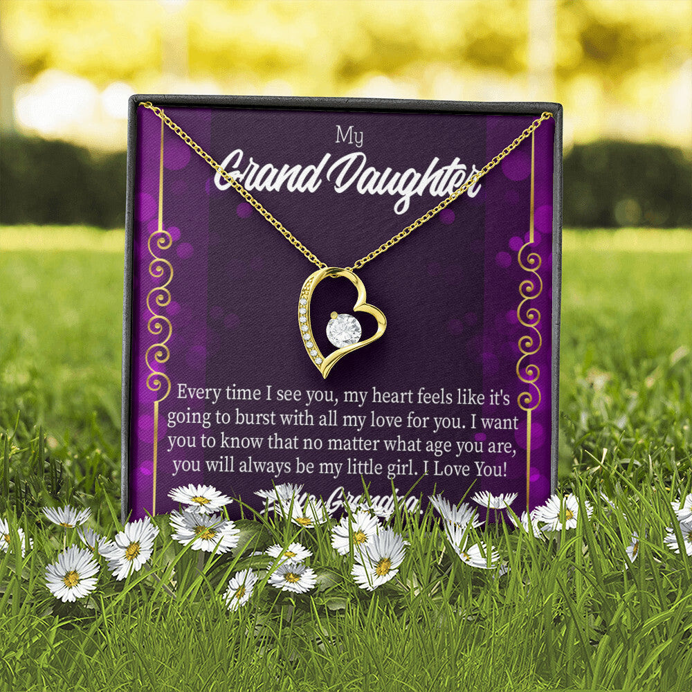 To My Granddaughter Every Time I See You Forever Necklace w Message Card-Express Your Love Gifts