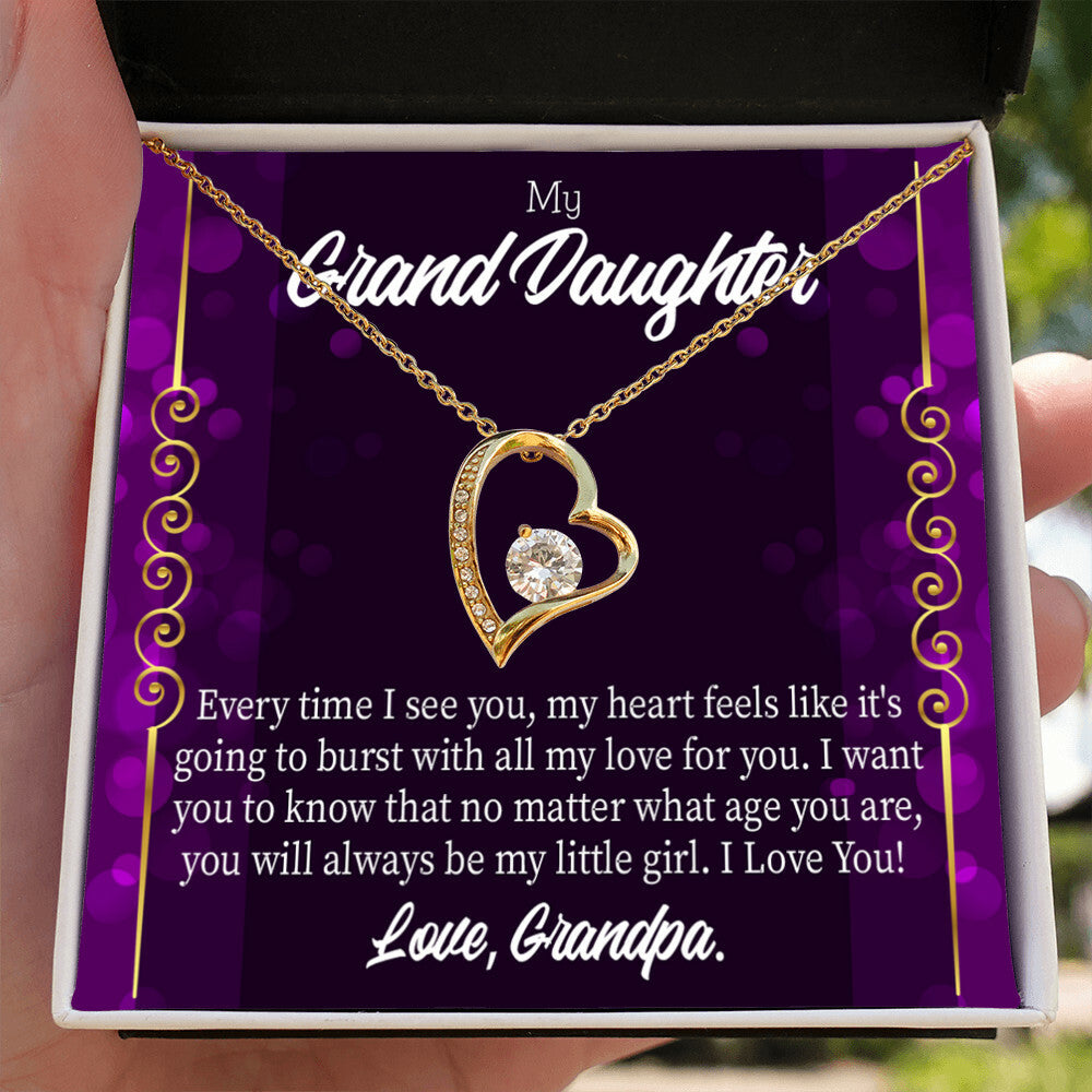 To My Granddaughter Every Time I See You Forever Necklace w Message Card-Express Your Love Gifts