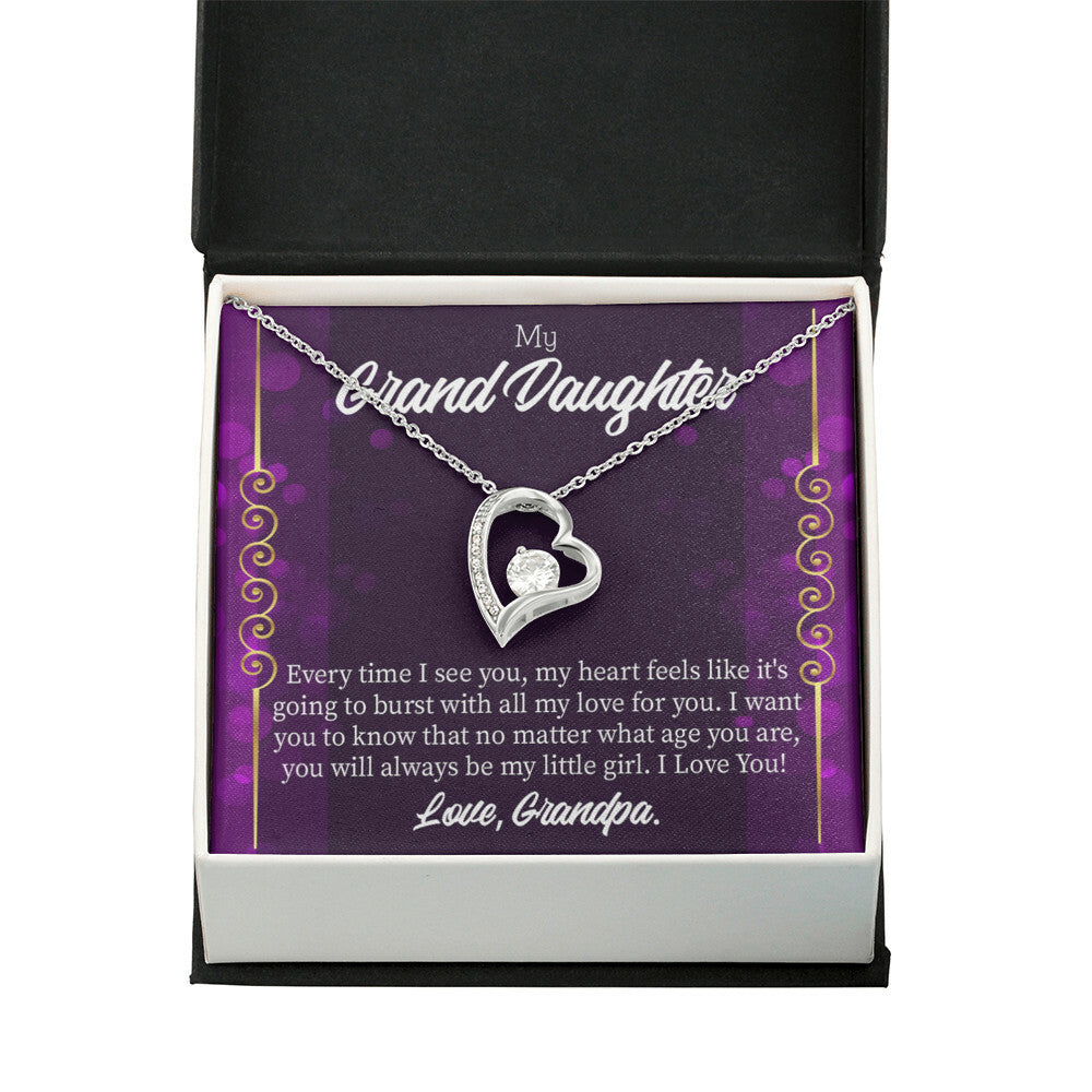 To My Granddaughter Every Time I See You Forever Necklace w Message Card-Express Your Love Gifts