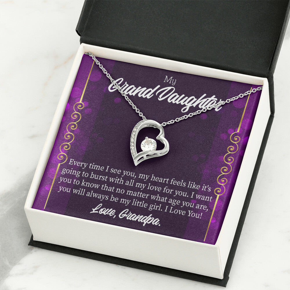 To My Granddaughter Every Time I See You Forever Necklace w Message Card-Express Your Love Gifts