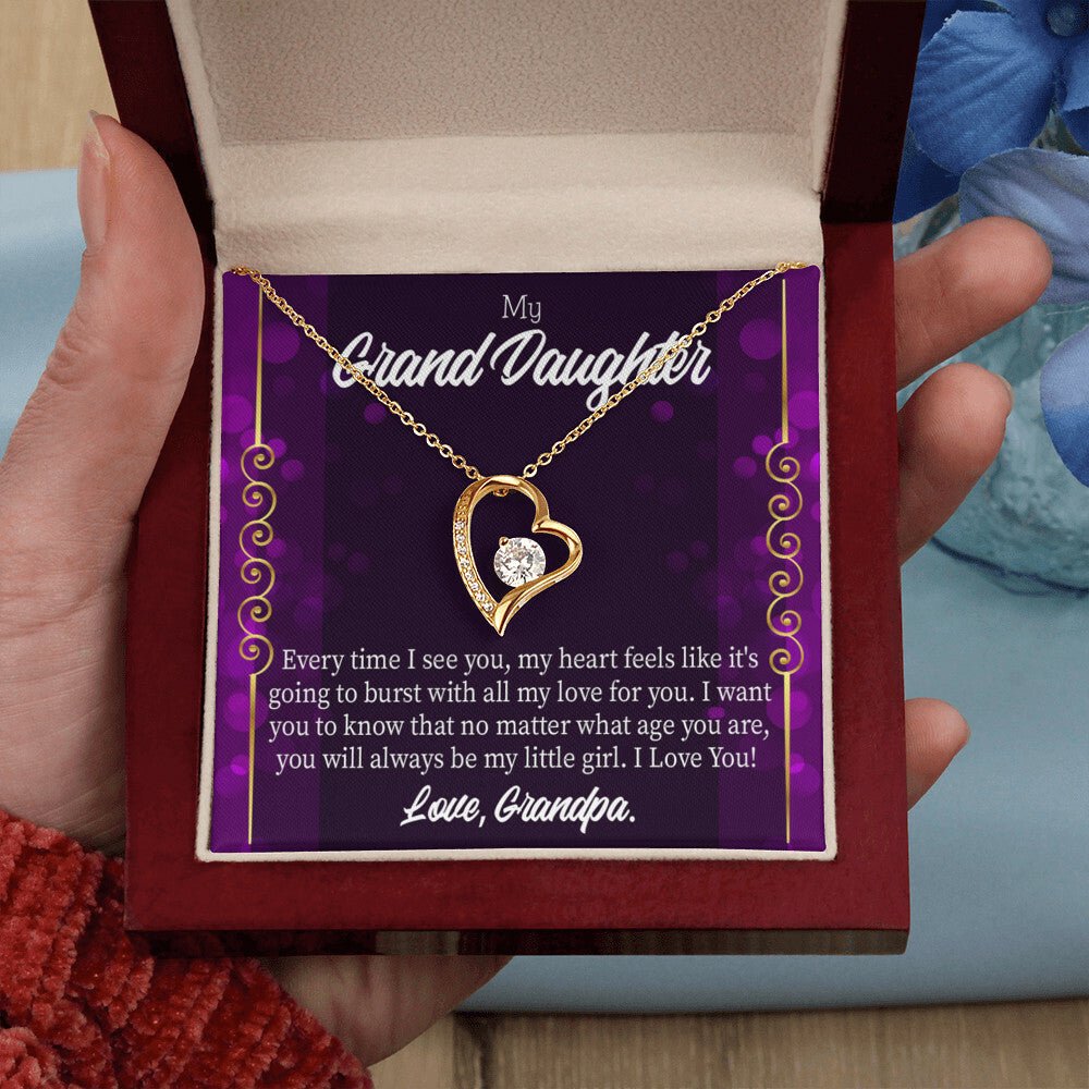 To My Granddaughter Every Time I See You Forever Necklace w Message Card-Express Your Love Gifts