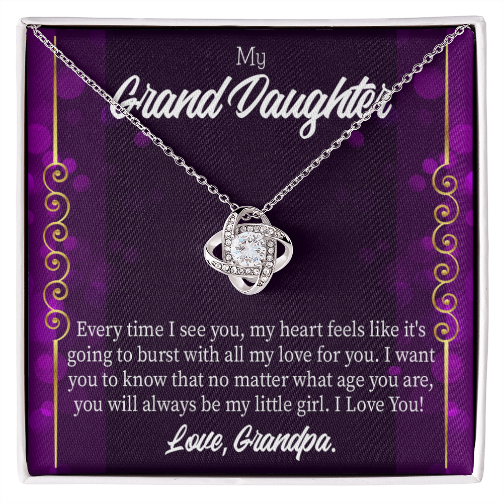 To My Granddaughter Every Time I See You From Grandpa Infinity Knot Necklace Message Card-Express Your Love Gifts