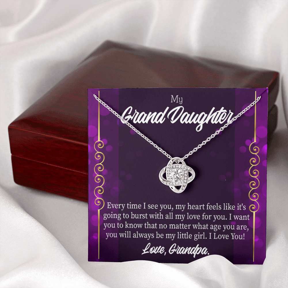 To My Granddaughter Every Time I See You From Grandpa Infinity Knot Necklace Message Card-Express Your Love Gifts