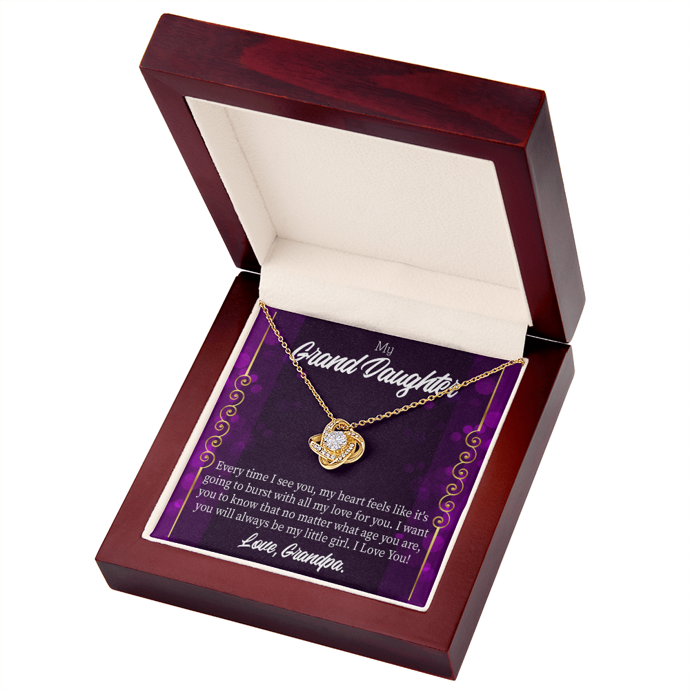 To My Granddaughter Every Time I See You From Grandpa Infinity Knot Necklace Message Card-Express Your Love Gifts