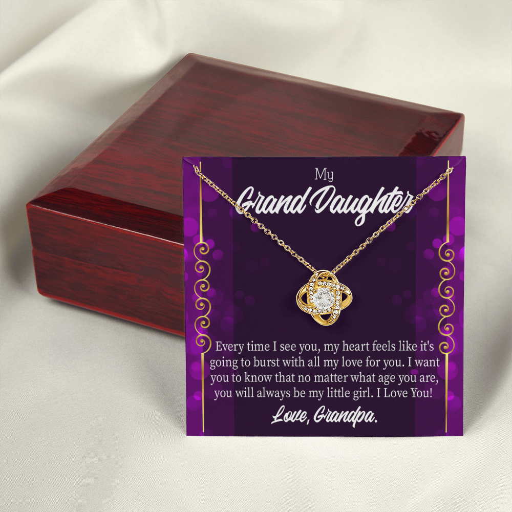 To My Granddaughter Every Time I See You From Grandpa Infinity Knot Necklace Message Card-Express Your Love Gifts