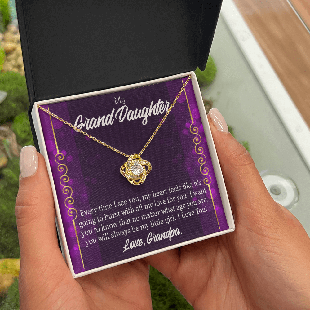 To My Granddaughter Every Time I See You From Grandpa Infinity Knot Necklace Message Card-Express Your Love Gifts