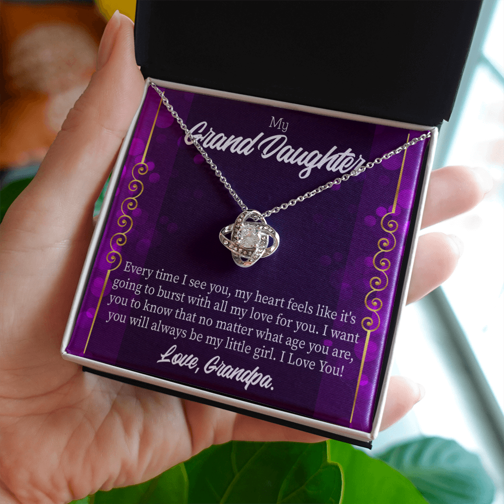 To My Granddaughter Every Time I See You From Grandpa Infinity Knot Necklace Message Card-Express Your Love Gifts