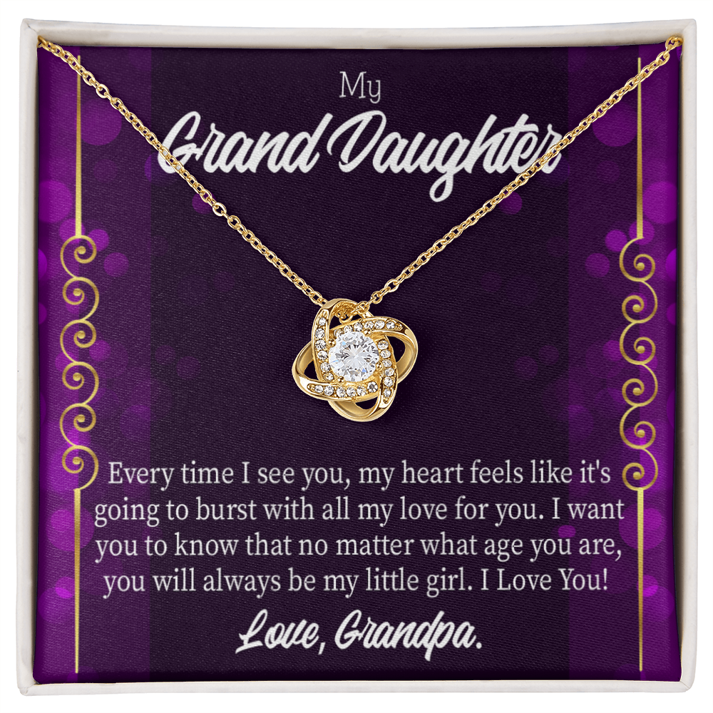 To My Granddaughter Every Time I See You From Grandpa Infinity Knot Necklace Message Card-Express Your Love Gifts