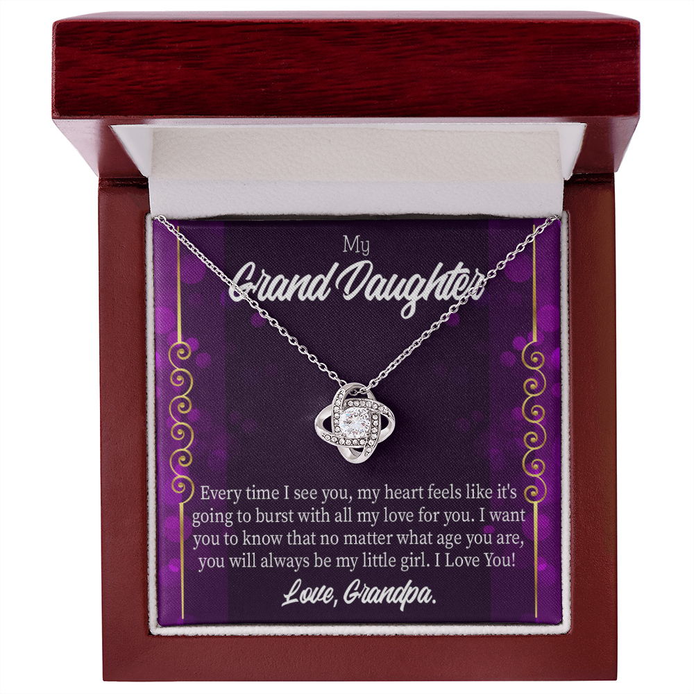 To My Granddaughter Every Time I See You From Grandpa Infinity Knot Necklace Message Card-Express Your Love Gifts