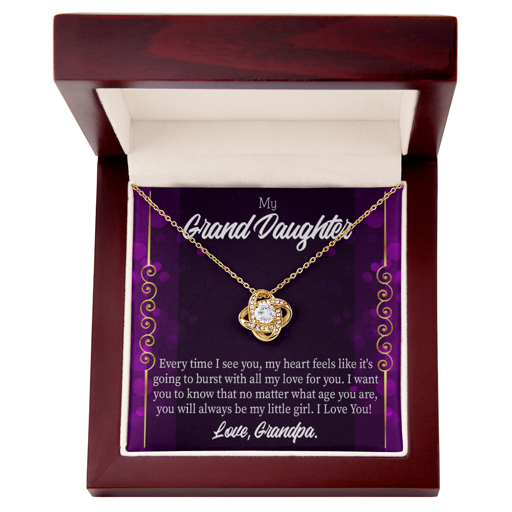 To My Granddaughter Every Time I See You From Grandpa Infinity Knot Necklace Message Card-Express Your Love Gifts
