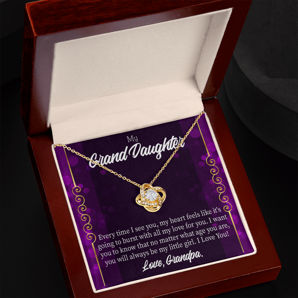 To My Granddaughter Every Time I See You From Grandpa Infinity Knot Necklace Message Card-Express Your Love Gifts