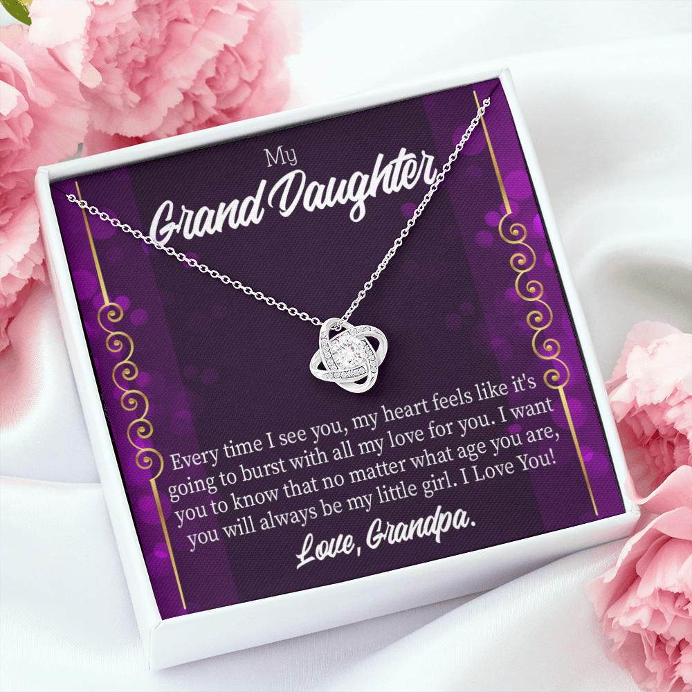 To My Granddaughter Every Time I See You From Grandpa Infinity Knot Necklace Message Card-Express Your Love Gifts