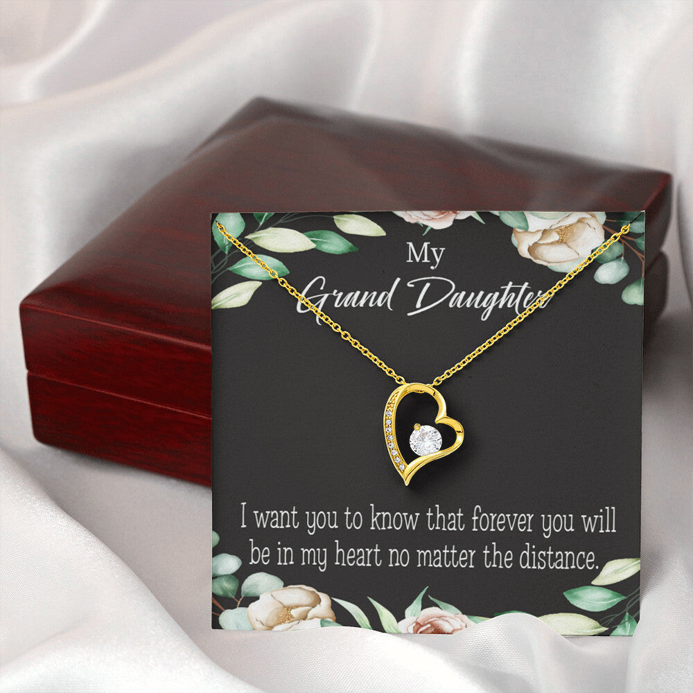 To My Granddaughter Forever in My Heart Forever Necklace w Message Card-Express Your Love Gifts