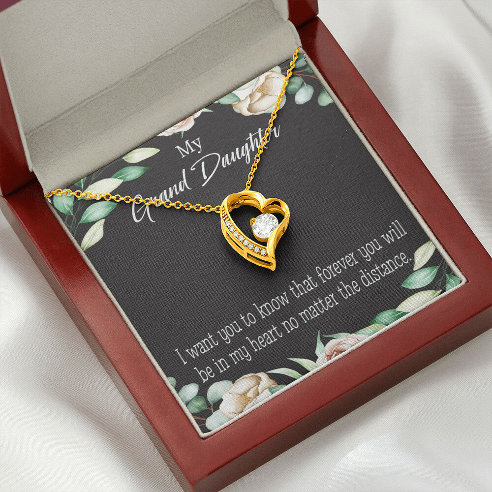 To My Granddaughter Forever in My Heart Forever Necklace w Message Card-Express Your Love Gifts