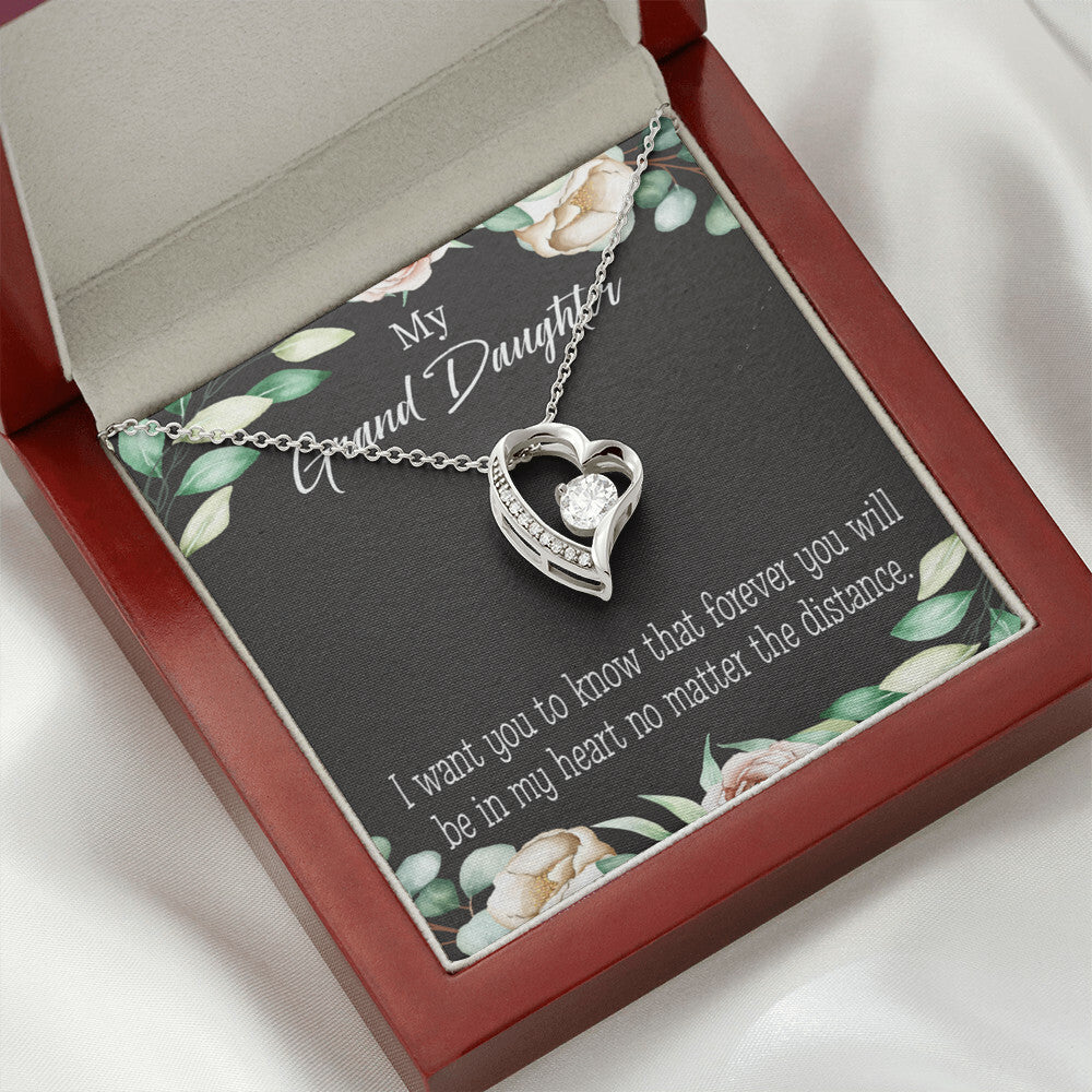 To My Granddaughter Forever in My Heart Forever Necklace w Message Card-Express Your Love Gifts