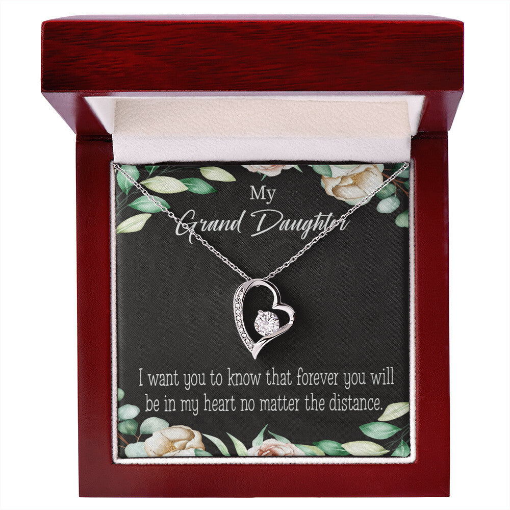 To My Granddaughter Forever in My Heart Forever Necklace w Message Card-Express Your Love Gifts