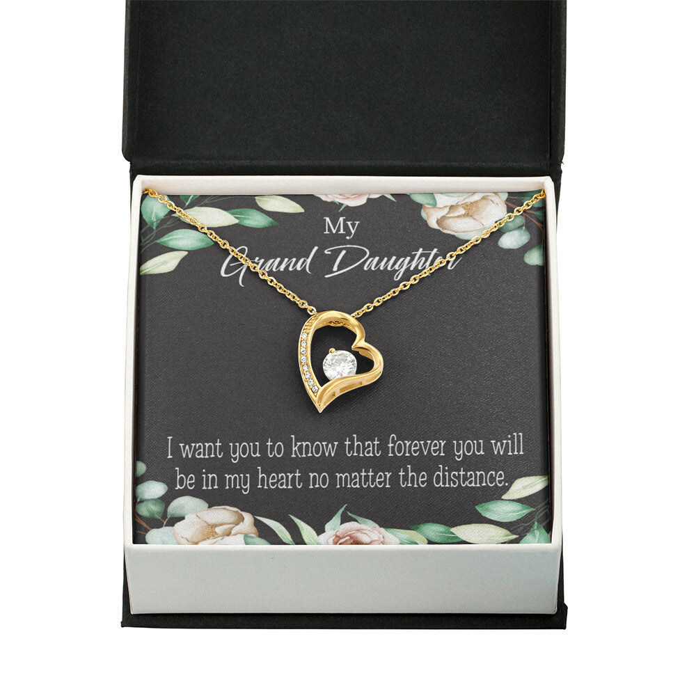 To My Granddaughter Forever in My Heart Forever Necklace w Message Card-Express Your Love Gifts