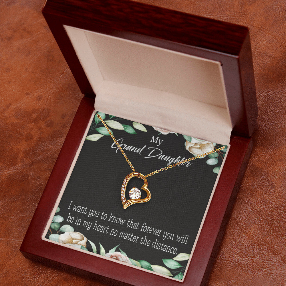 To My Granddaughter Forever in My Heart Forever Necklace w Message Card-Express Your Love Gifts
