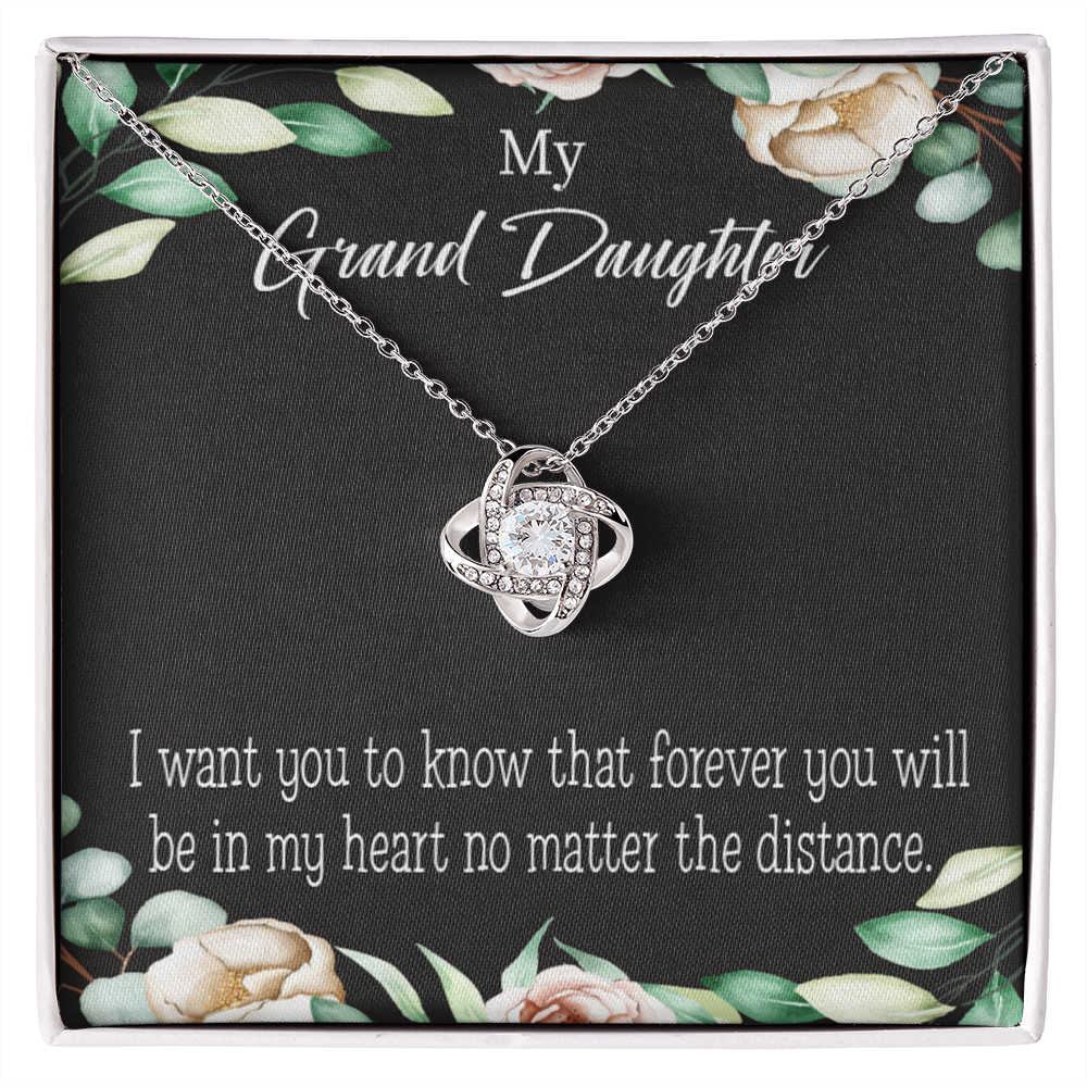 To My Granddaughter Forever in My Heart Infinity Knot Necklace Message Card-Express Your Love Gifts