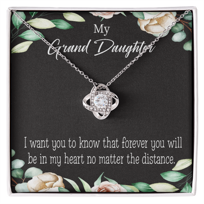 To My Granddaughter Forever in My Heart Infinity Knot Necklace Message Card-Express Your Love Gifts