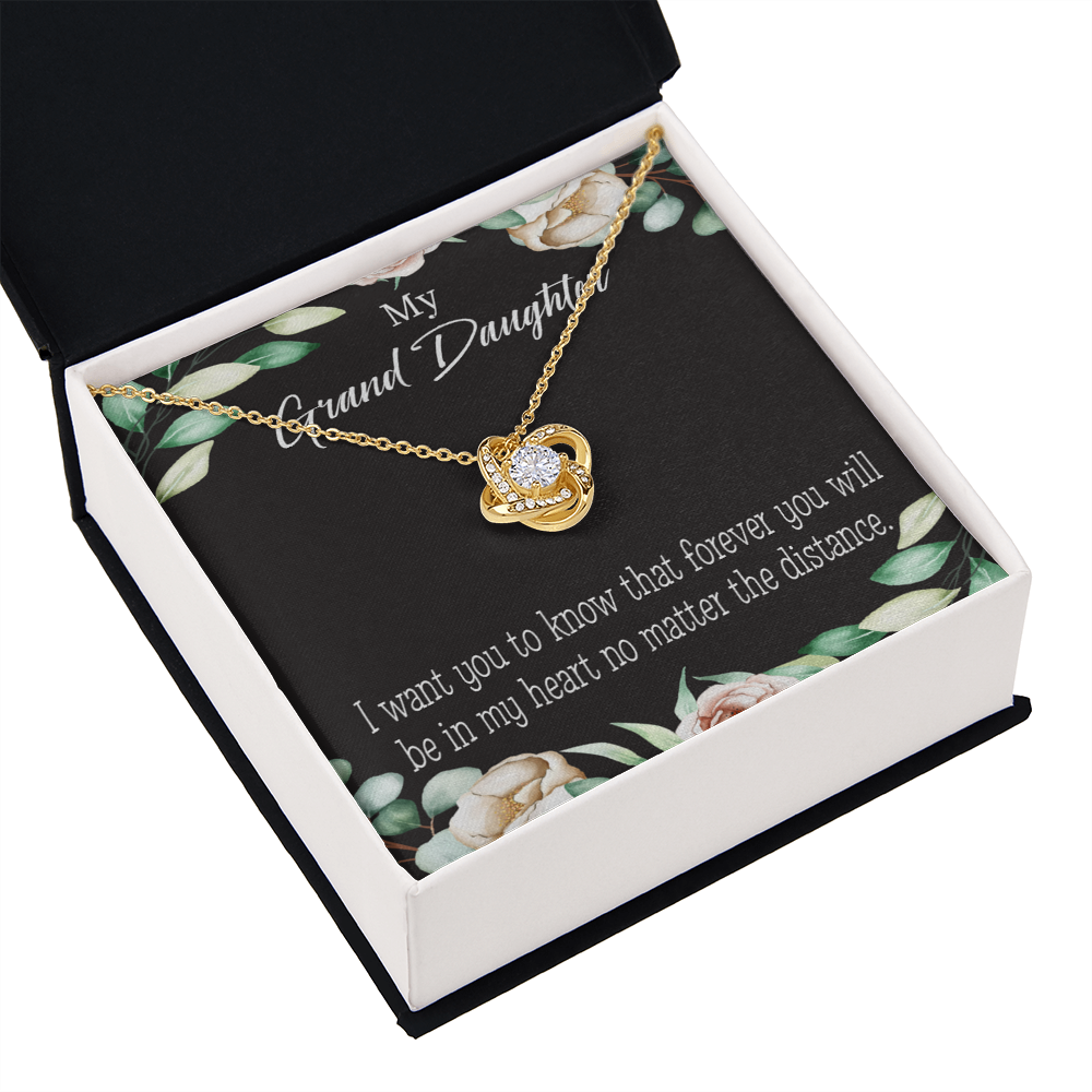 To My Granddaughter Forever in My Heart Infinity Knot Necklace Message Card-Express Your Love Gifts