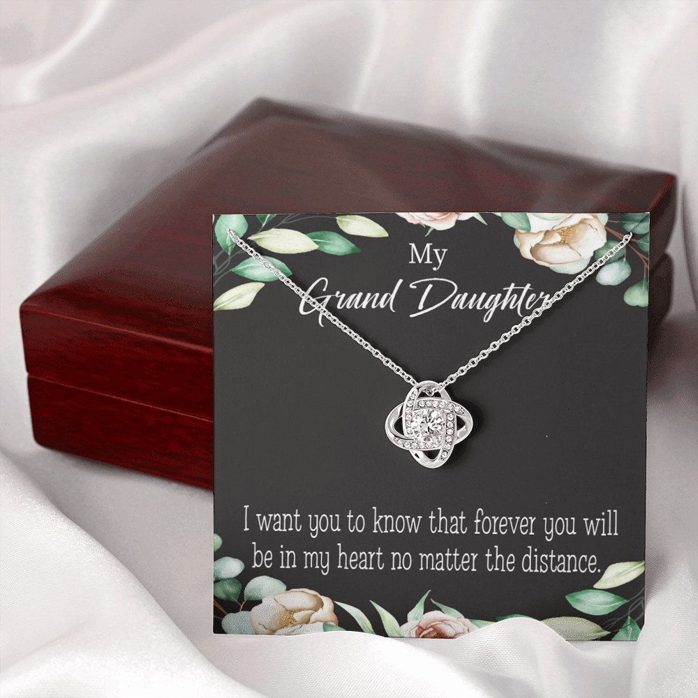 To My Granddaughter Forever in My Heart Infinity Knot Necklace Message Card-Express Your Love Gifts