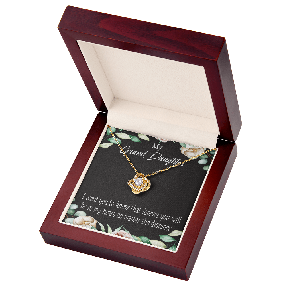 To My Granddaughter Forever in My Heart Infinity Knot Necklace Message Card-Express Your Love Gifts