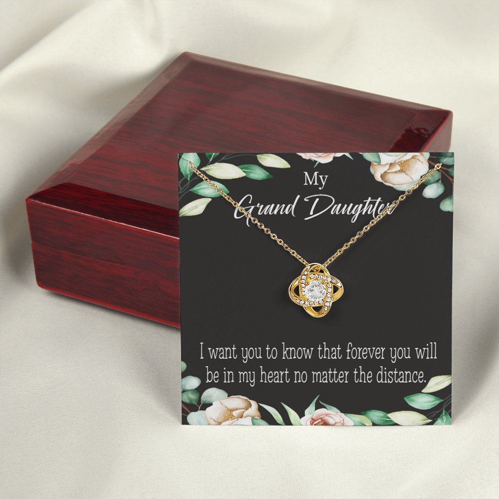 To My Granddaughter Forever in My Heart Infinity Knot Necklace Message Card-Express Your Love Gifts