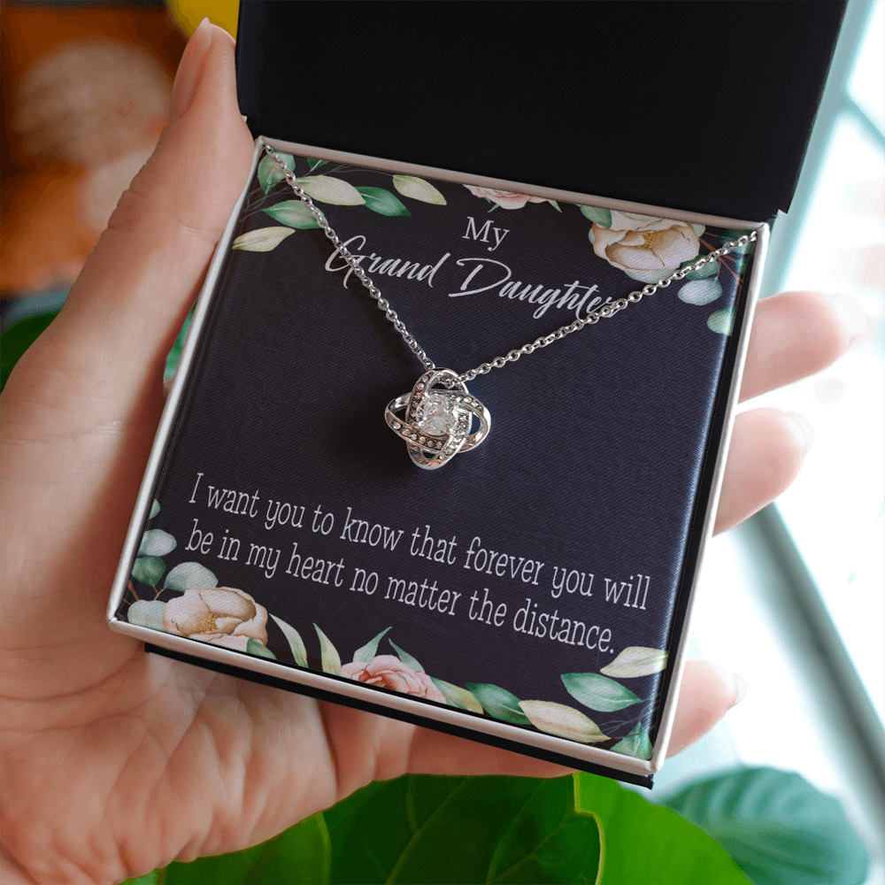 To My Granddaughter Forever in My Heart Infinity Knot Necklace Message Card-Express Your Love Gifts