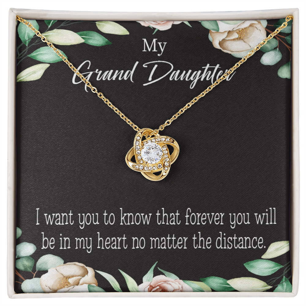 To My Granddaughter Forever in My Heart Infinity Knot Necklace Message Card-Express Your Love Gifts