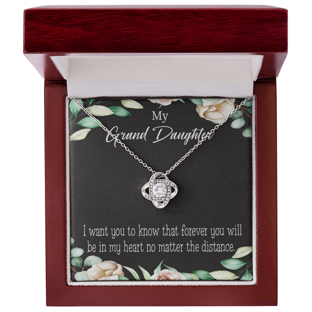 To My Granddaughter Forever in My Heart Infinity Knot Necklace Message Card-Express Your Love Gifts