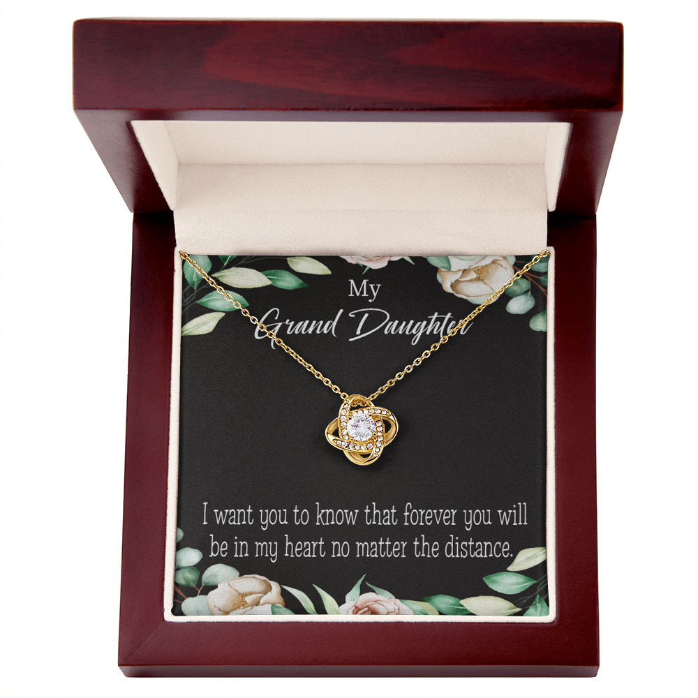 To My Granddaughter Forever in My Heart Infinity Knot Necklace Message Card-Express Your Love Gifts