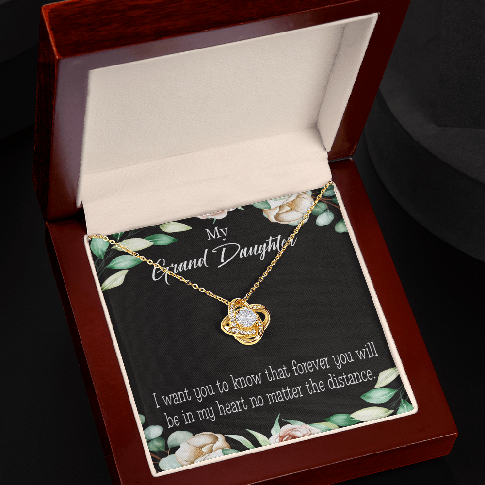 To My Granddaughter Forever in My Heart Infinity Knot Necklace Message Card-Express Your Love Gifts