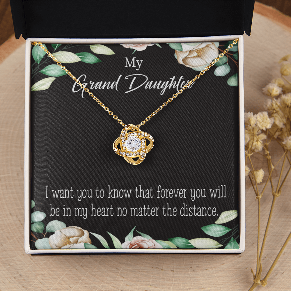 To My Granddaughter Forever in My Heart Infinity Knot Necklace Message Card-Express Your Love Gifts